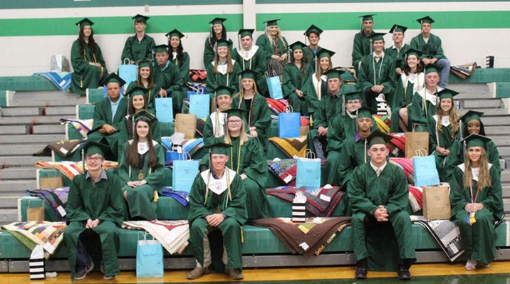 Grads with quilts