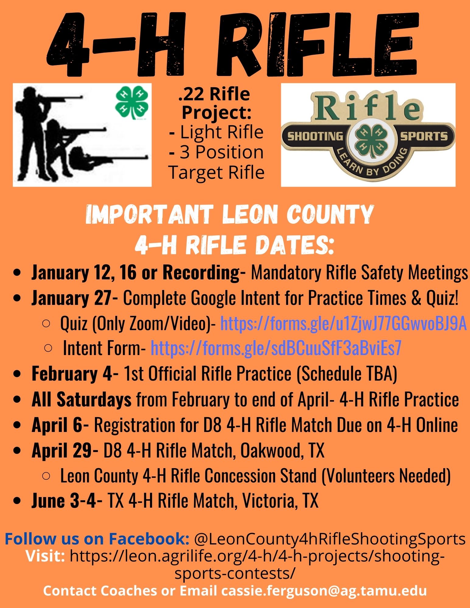 Rifle Important Dates- 2023