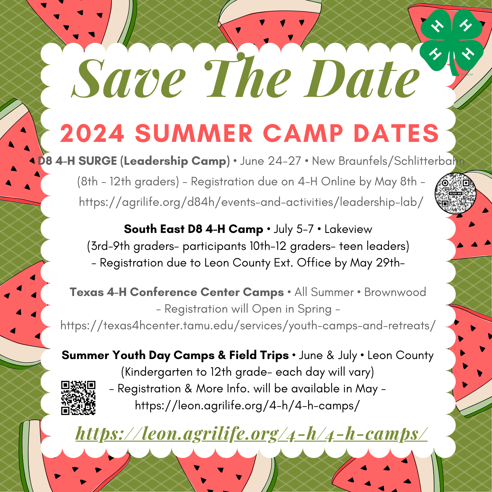 Save the Date- Camps 2024