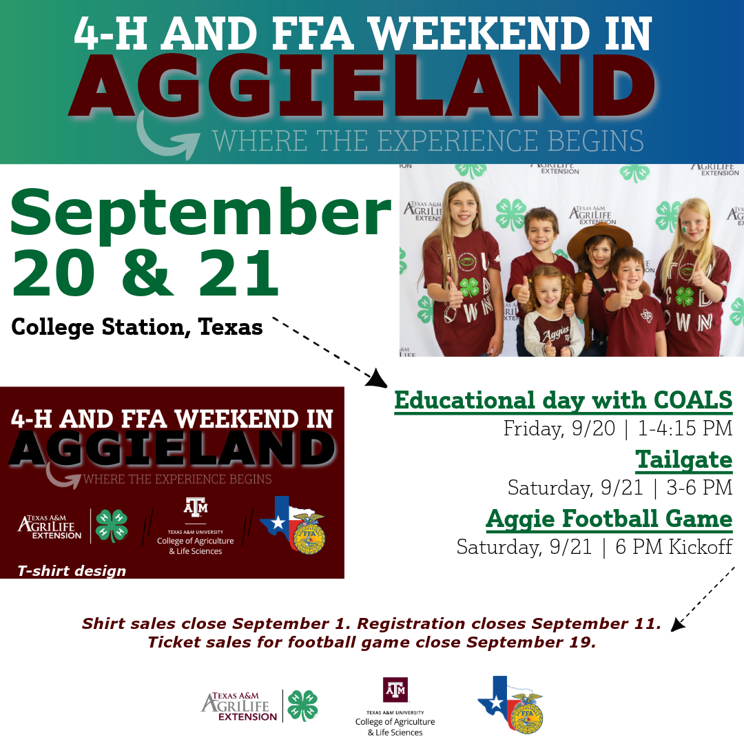 4-H & FFA Weekend in Aggieland 9-20 & 9-21