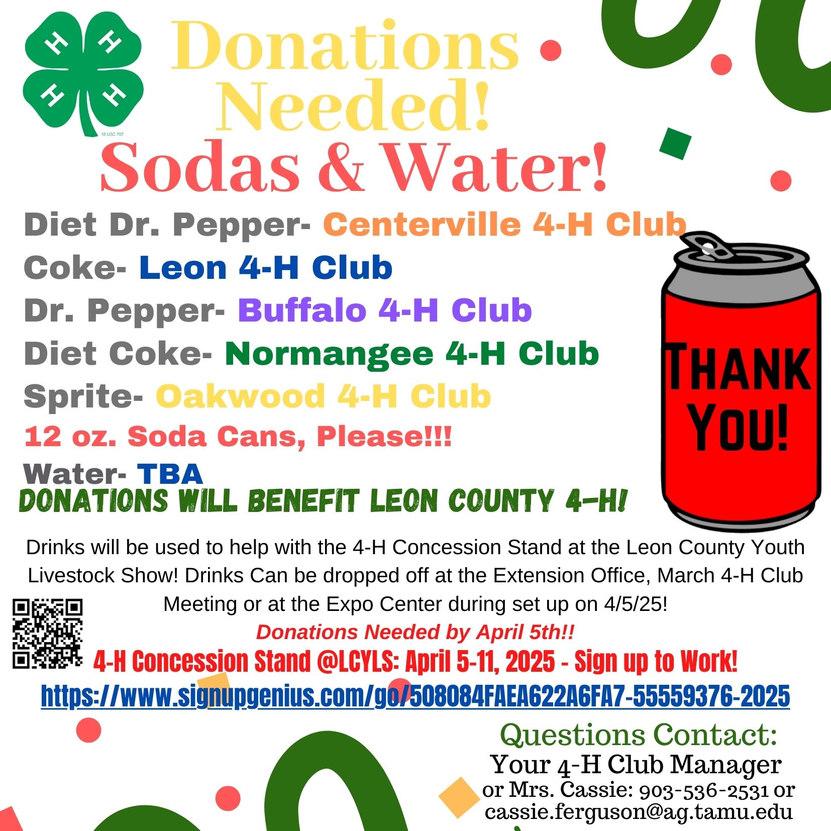LCYLS Concession Stand & Donate Drinks